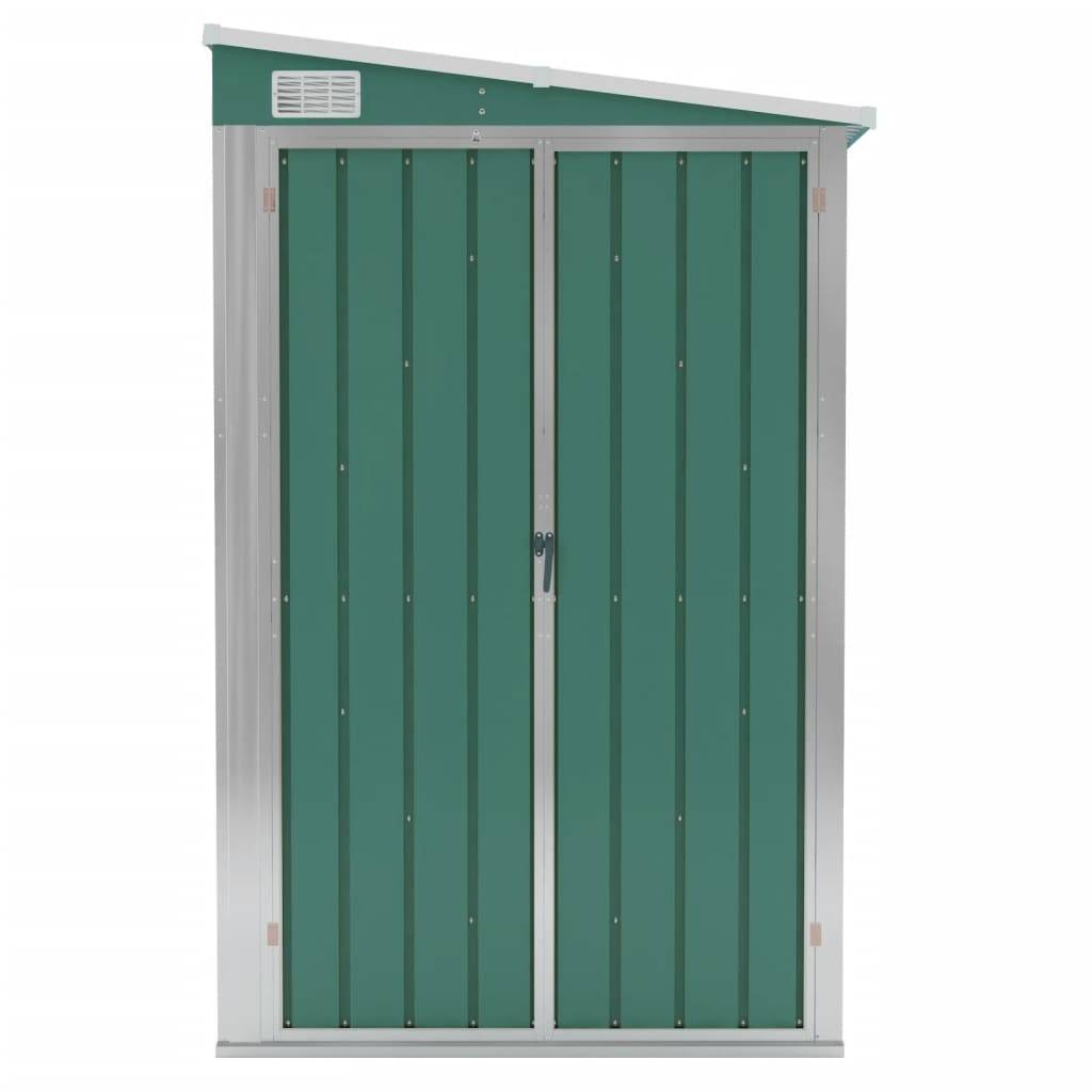 Helloshop26 - Abri de jardin cabane cabanon maison de stockage remise extérieur hangar outils robuste mural 118 x 382 x 178 cm acier galvanisé vert 02_0022340 - Imagen 2