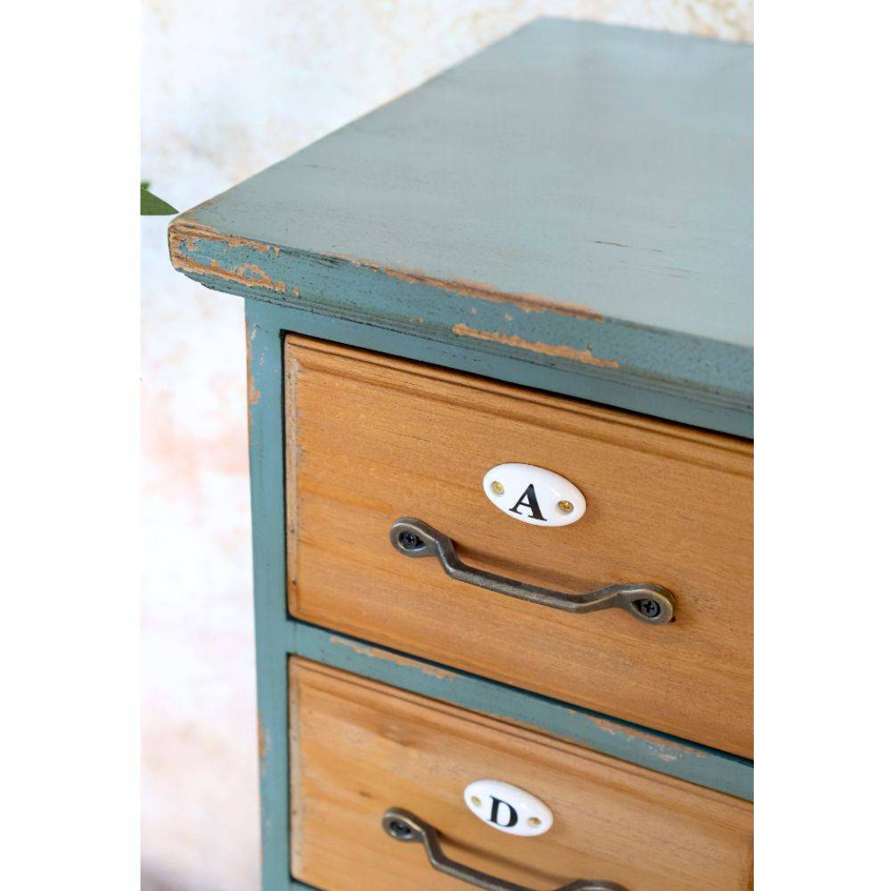 Chemin De Campagne - Meuble commode en bois marron et bleu opale 67.5 x 34 x 107.5 cm Chemin de campagne - Imagen 7