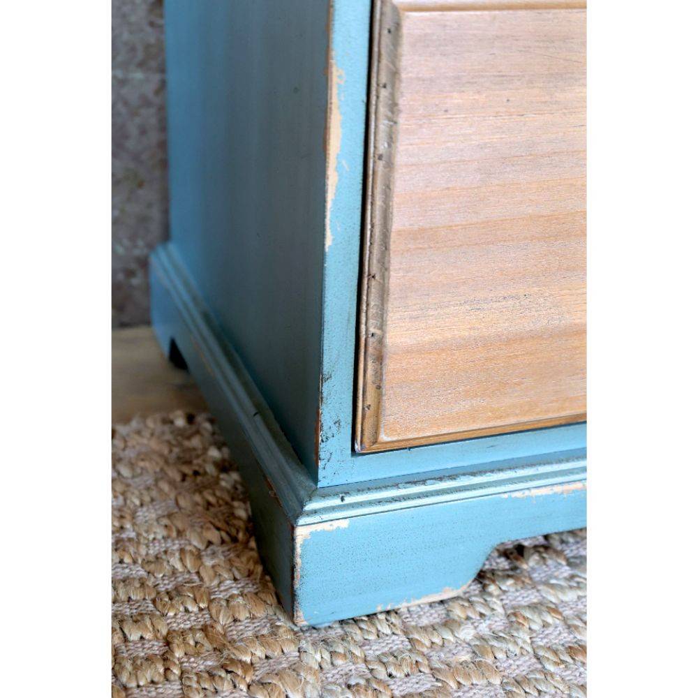 Chemin De Campagne - Meuble commode en bois marron et bleu opale 67.5 x 34 x 107.5 cm Chemin de campagne - Imagen 6