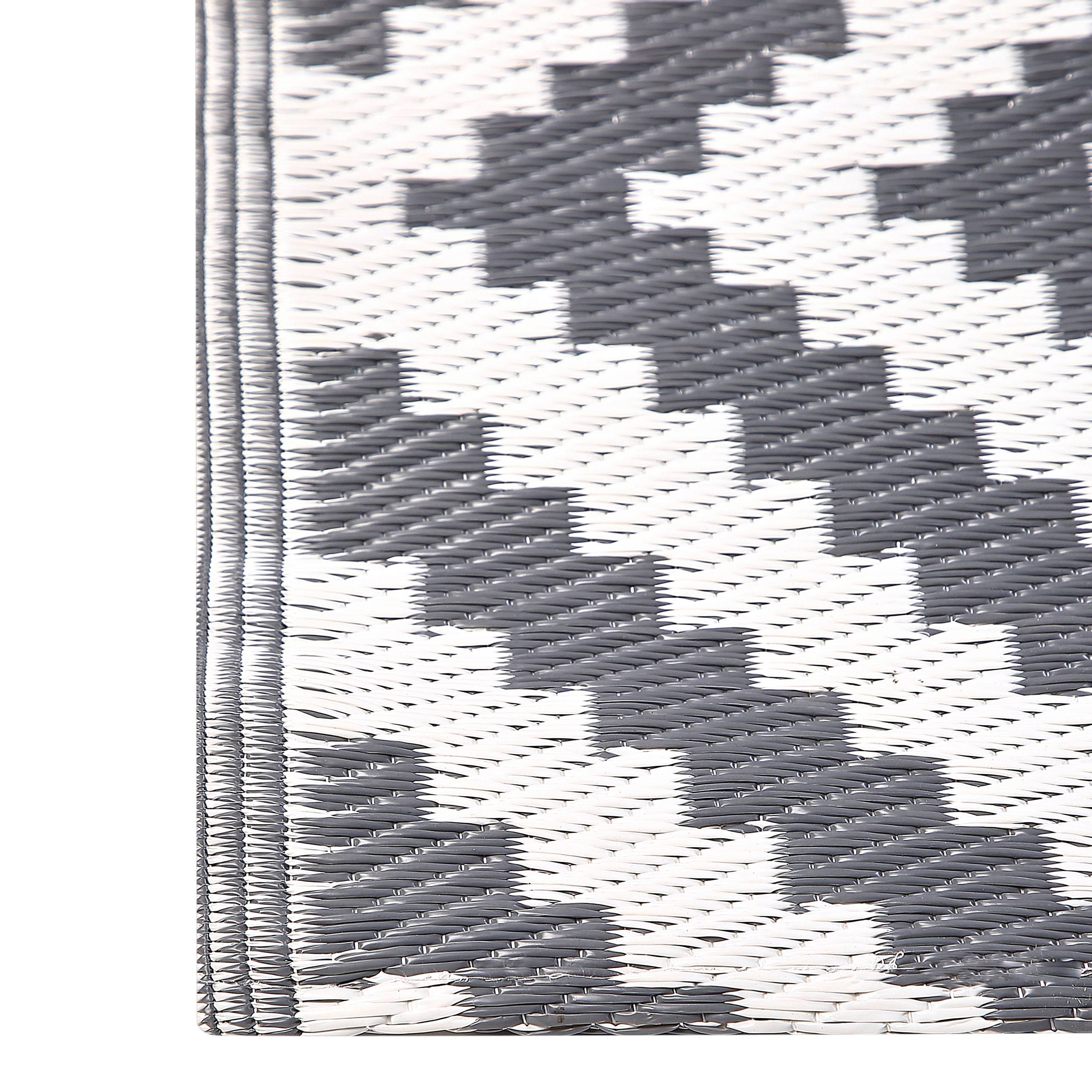 Beliani - Tapis Extérieur et Intérieur Gris et Blanc en Polypropylène Motif Losanges pour Salon ou Balcon Scandinave et Boho 120 x 180 cm Beliani - Imagen 4