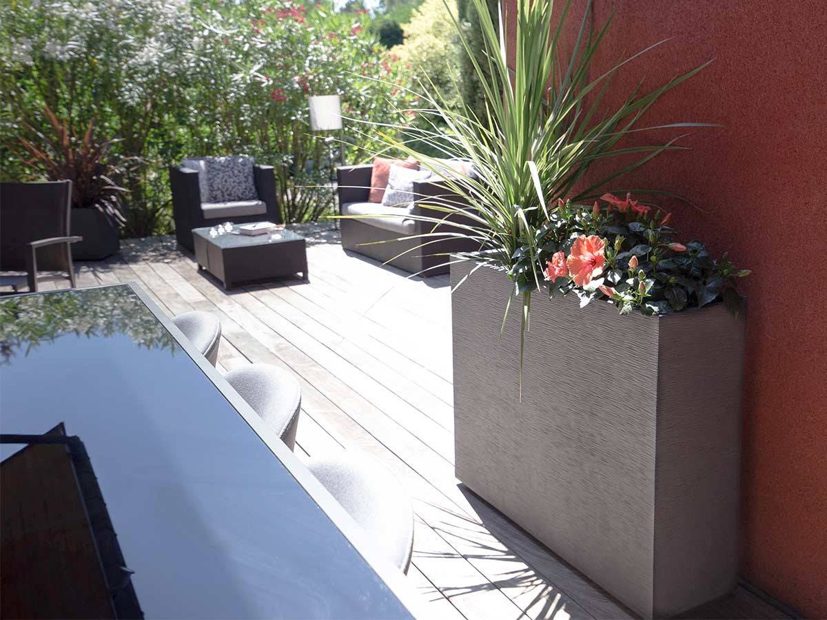 Eda - 2 Jardinières rectangulaire Graphit - 99,5 x 29,5 x 78,5 cm - 63 L - Gris anthracite - Eda - Imagen 2