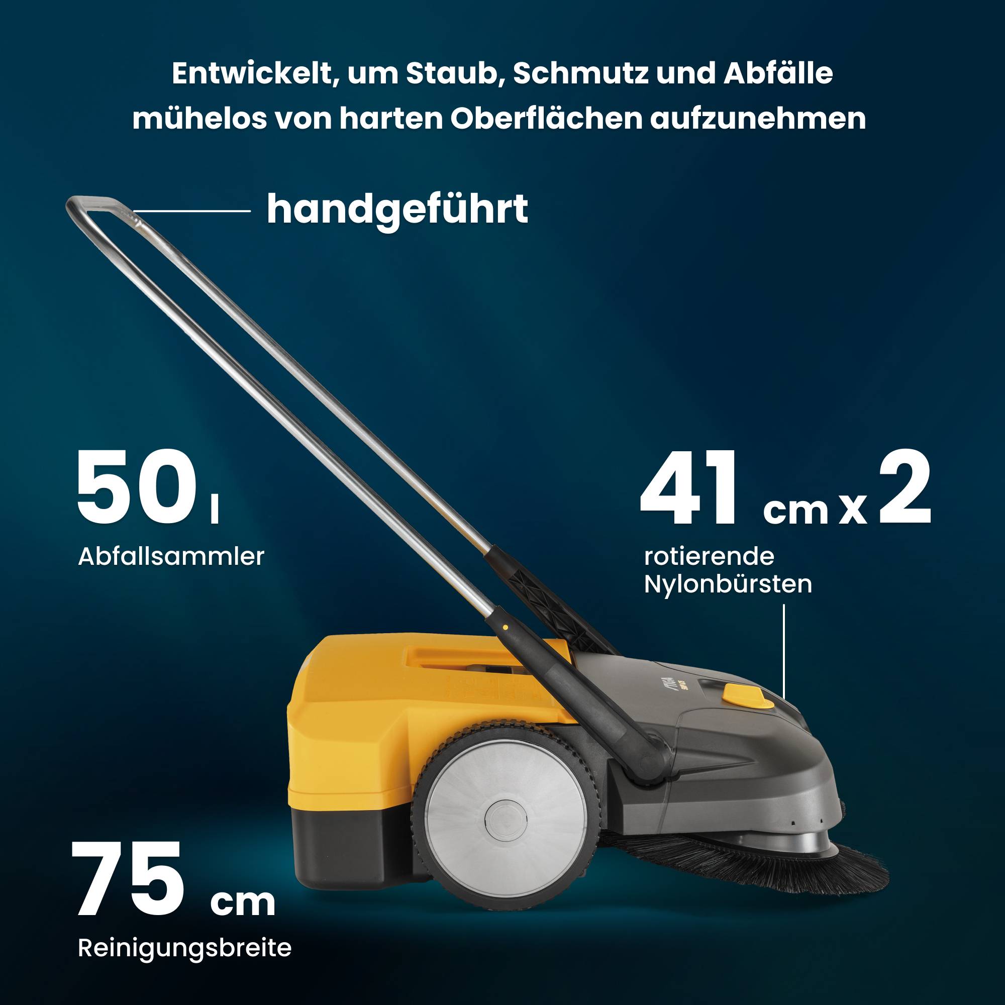 Stiga - Balayeuse SWP 475, largeur 75cm, brosses 41cm, bac 50L - STIGA - Imagen 2