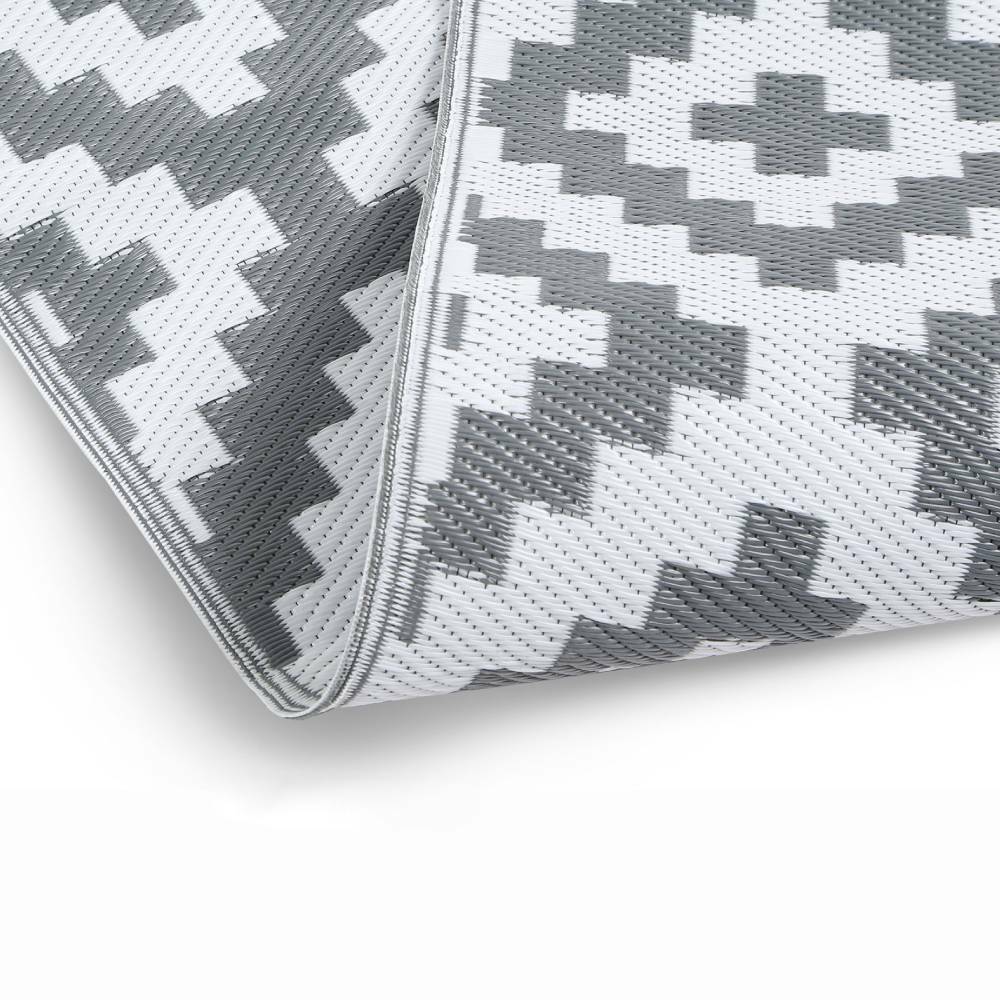 Tapis extérieur rectangulaire réversible 160 x 240 Gris - Image 4