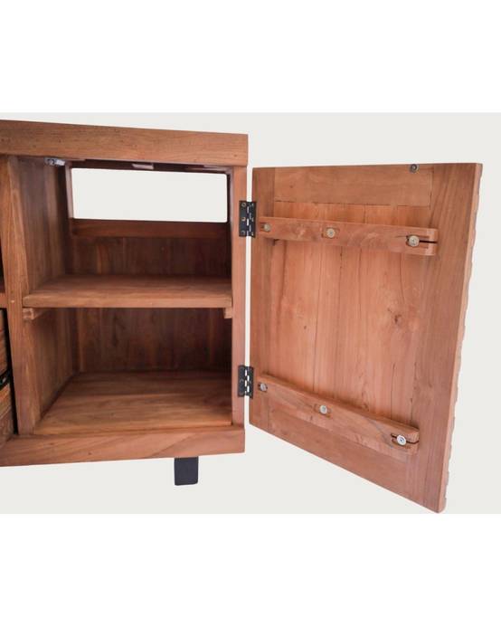 Néo - Meuble en teck parqueté 140 cm - UNIQKA - Imagen 6