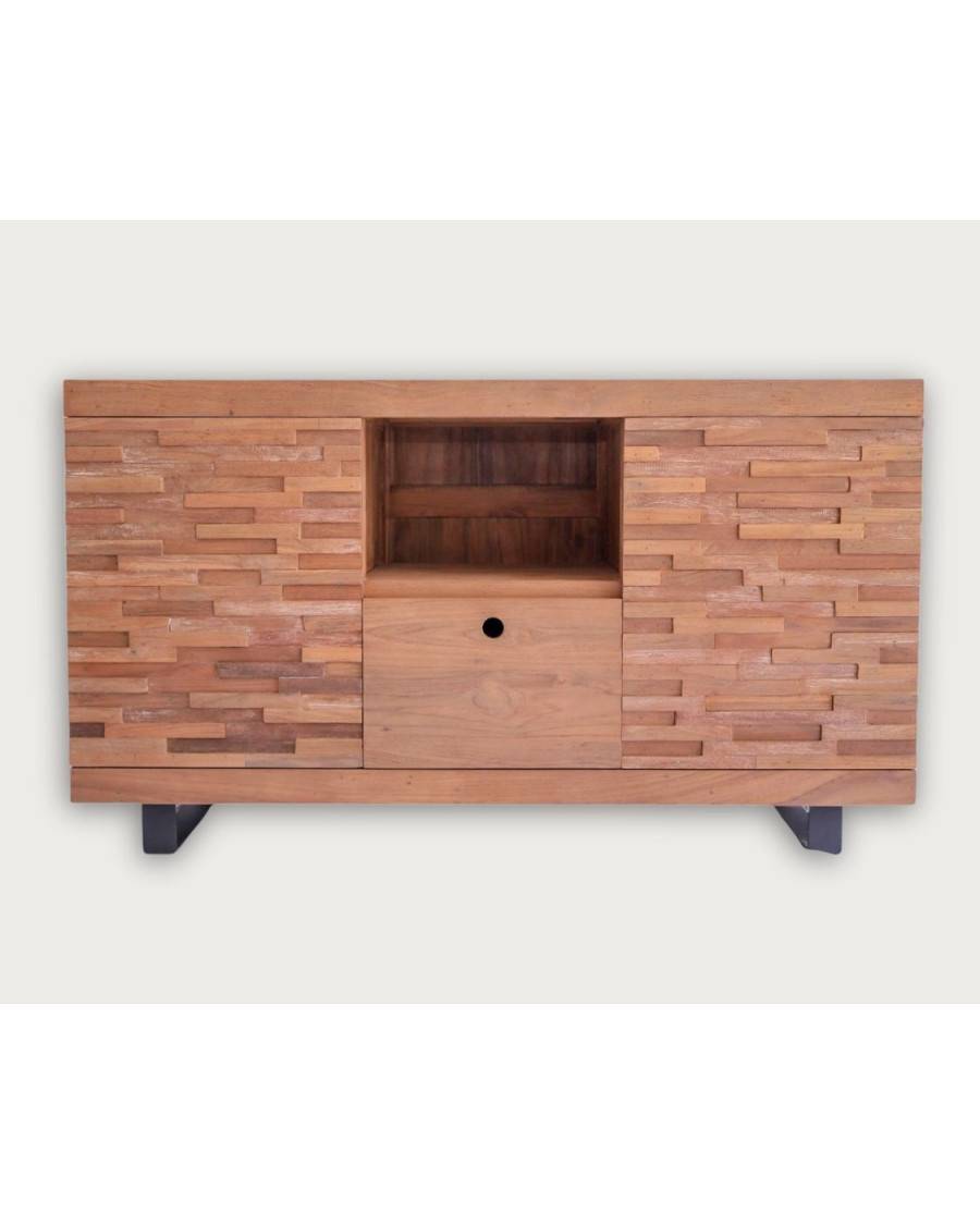 Néo - Meuble en teck parqueté 140 cm - UNIQKA - Imagen 1