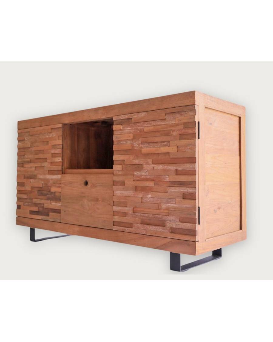 Néo - Meuble en teck parqueté 140 cm - UNIQKA - Imagen 3