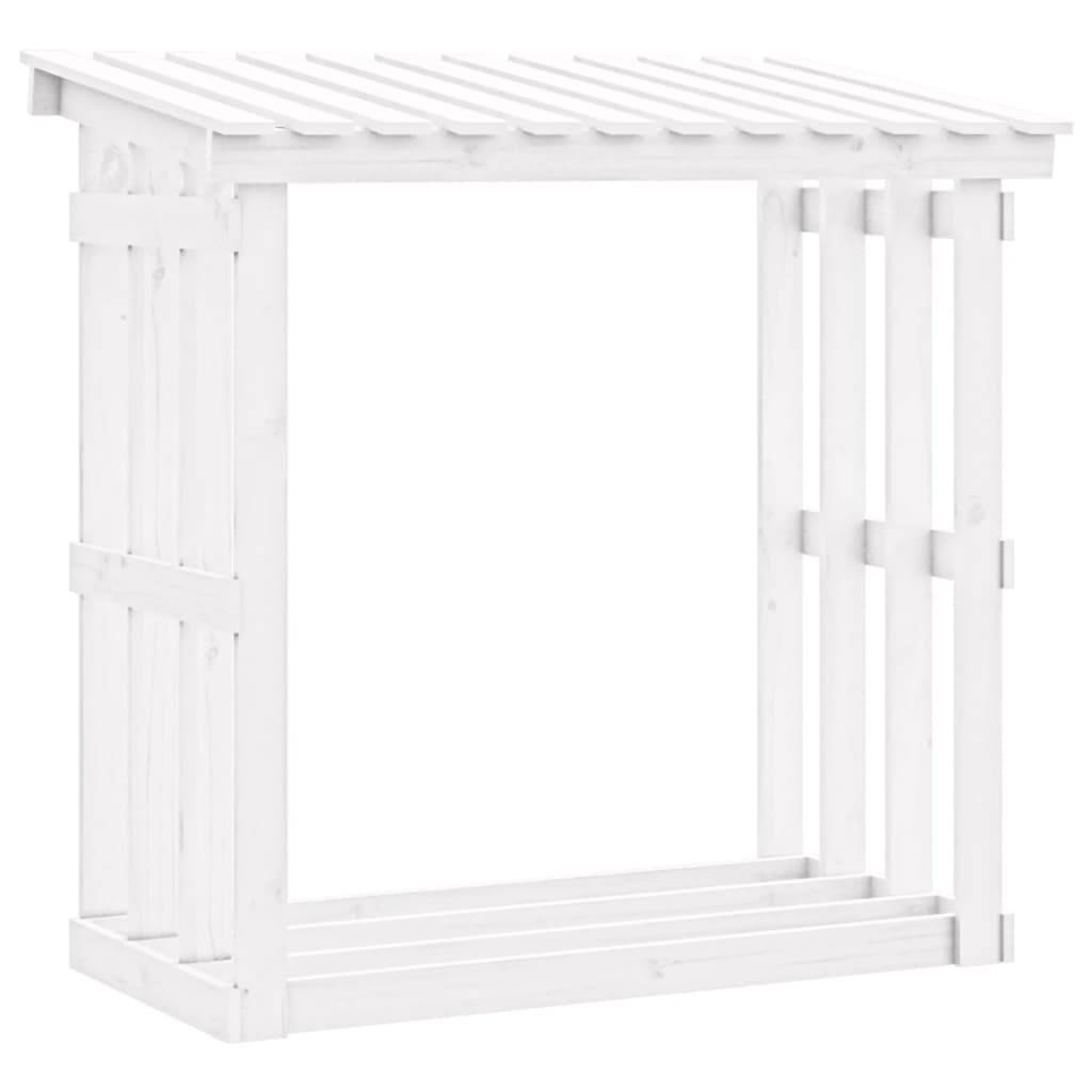 Abri de jardin pour bois de chauffage en Pin Massif Stockage avec Toit 108x64,5x109 cm Blanc - ComfortXL Outdoor Living - Image 2