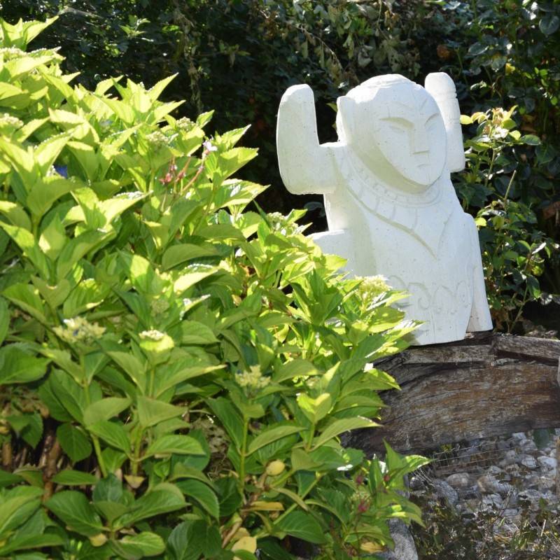 Jardinex - Statue de jardin Totem 40 cm - Blanc  - Jardinex - Imagen 3