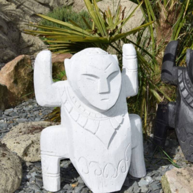 Jardinex - Statue de jardin Totem 40 cm - Blanc  - Jardinex - Imagen 2