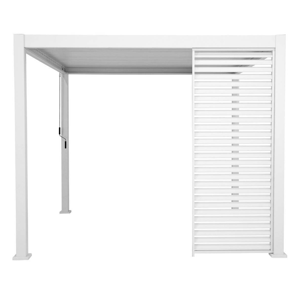 Hesperide - Persienne pour pergola bioclimatique "Evora" en aluminium traité époxy 1,13 x 2,3m Blanc - Hespéride