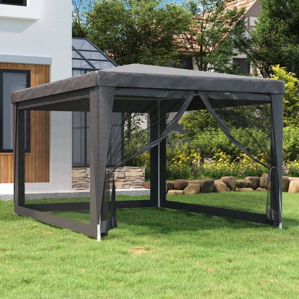 ComfortXL - Tonnelle de Réception 4x3m Acier avec 4 Parois Moustiquaires Jardin Anthracite - ComfortXL Outdoor Living