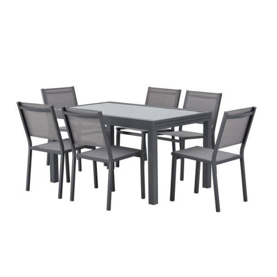 Table de jardin extensible rectangulaire 6 a 10 personnes - Structure aluminium - Plateau verre trempé - L 135-270 x H 75 x P 9 - Image 4