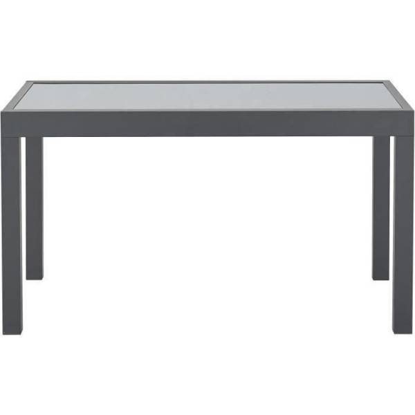 Table de jardin extensible rectangulaire 6 a 10 personnes - Structure aluminium - Plateau verre trempé - L 135-270 x H 75 x P 9 - Image 1