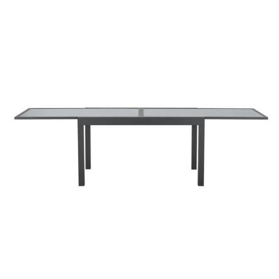 Table de jardin extensible rectangulaire 6 a 10 personnes - Structure aluminium - Plateau verre trempé - L 135-270 x H 75 x P 9 - Image 5
