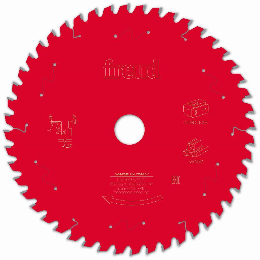 Lame pour scie circulaire portative sans fil FREUD - Ø250 2,1/1,6 AL30 Z48 BA 5° - F03FS10064 -FR23W004MC
