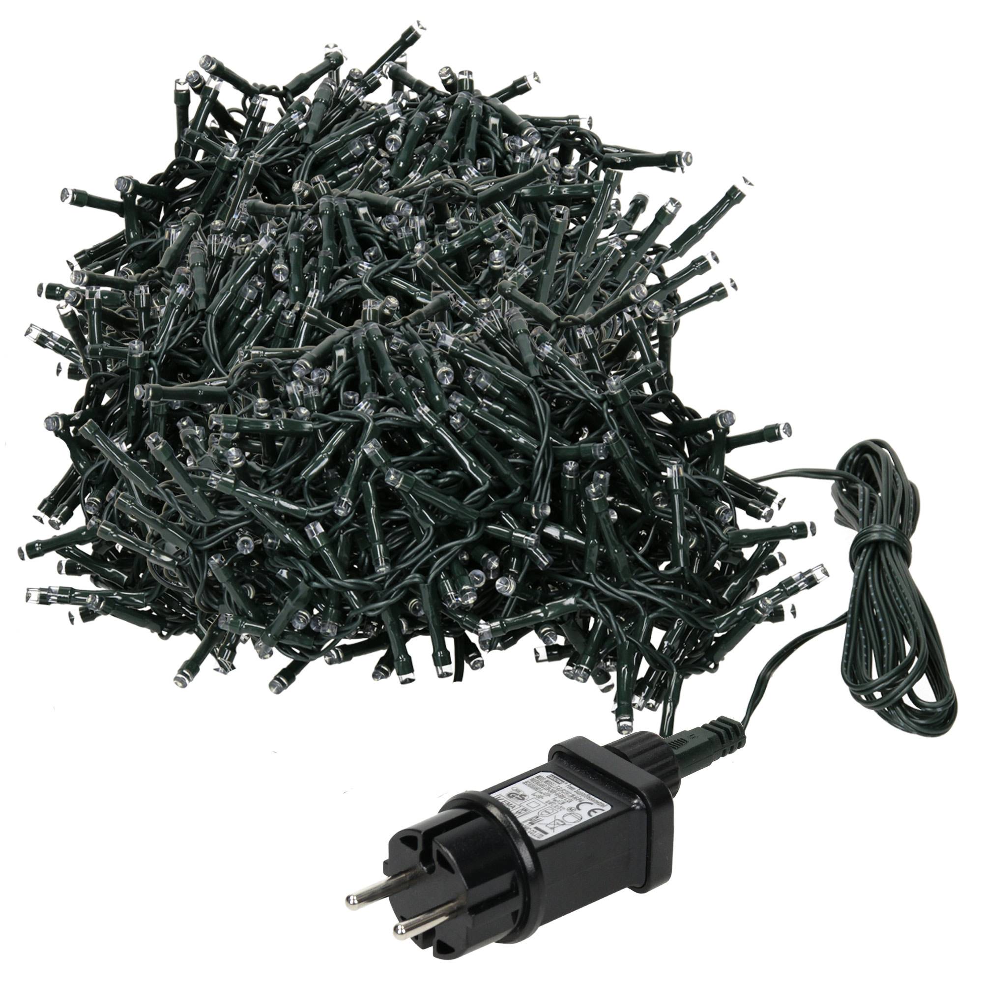 Ecd-Germany - Guirlande lumineuse avec 400 LED blanc froid en cluster intérieur/extérieur 8 m - Imagen 1