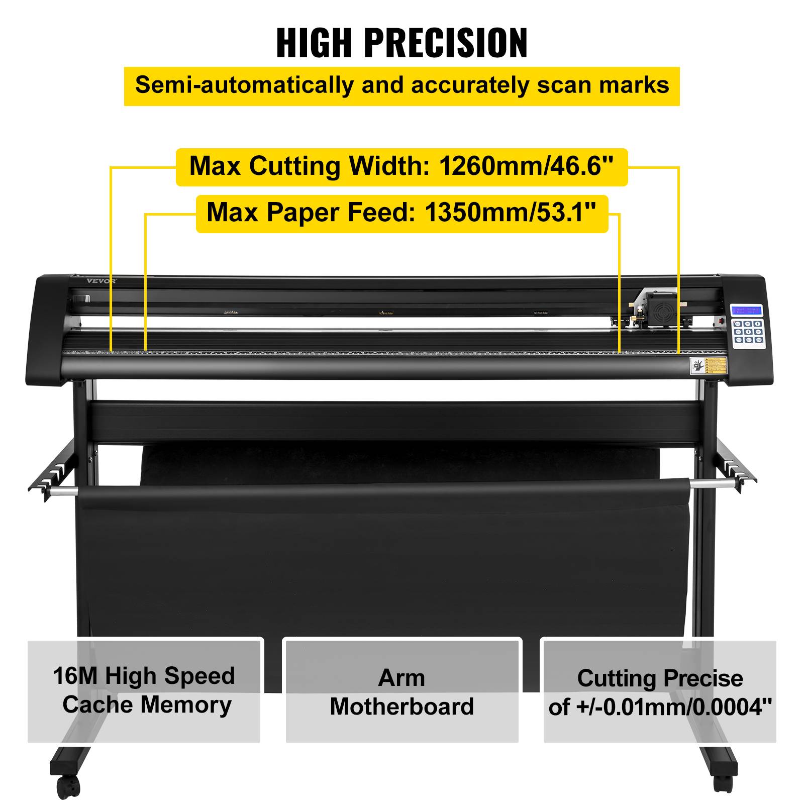 VEVOR Plotter découpe vinyle 1350mm, logiciel Signcut, 95W, précis avec ...