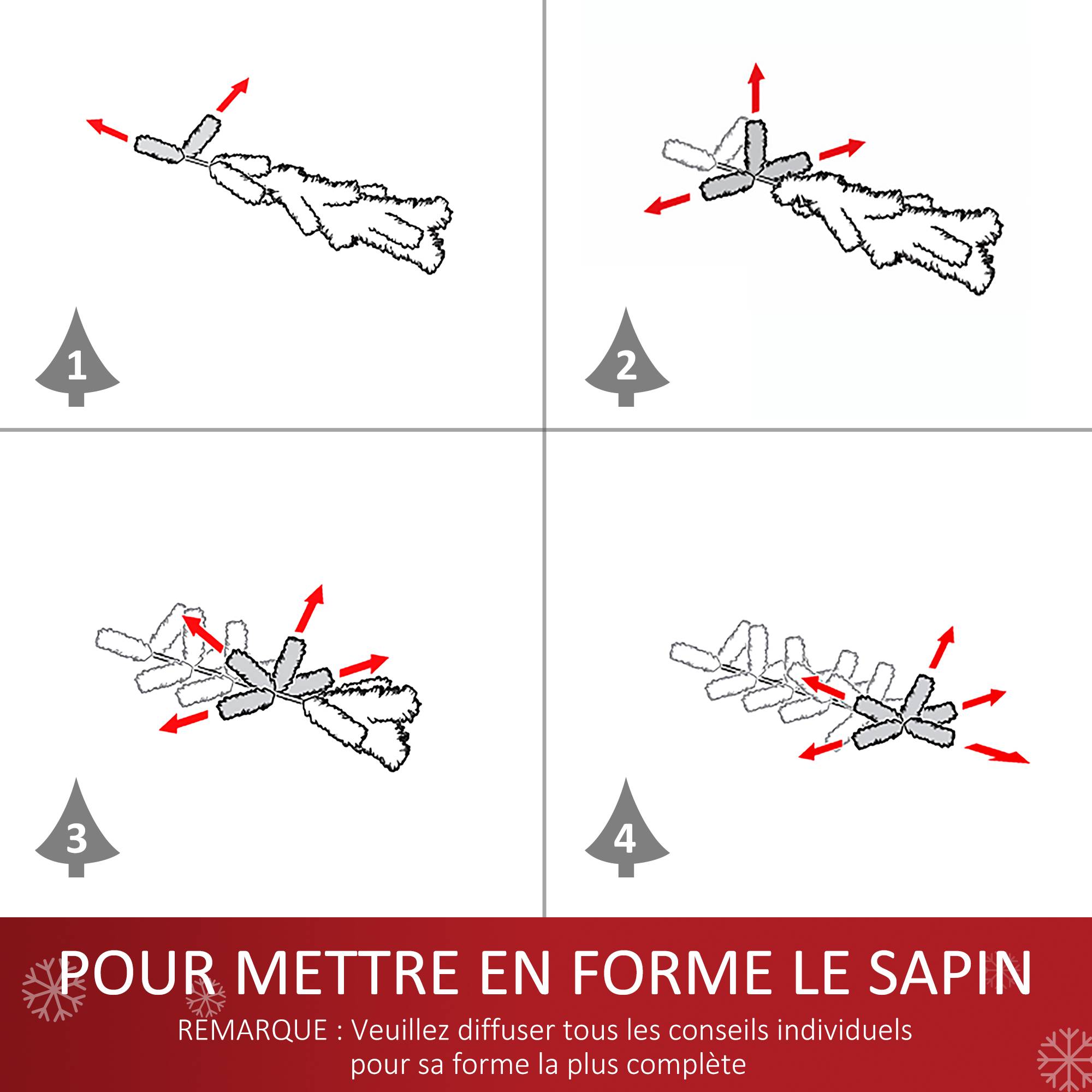Sapin de Noël Artificiel Lumineux 90H cm Fibre Optique Multicolore + Support Pied 90 Branches Vert - Image 9