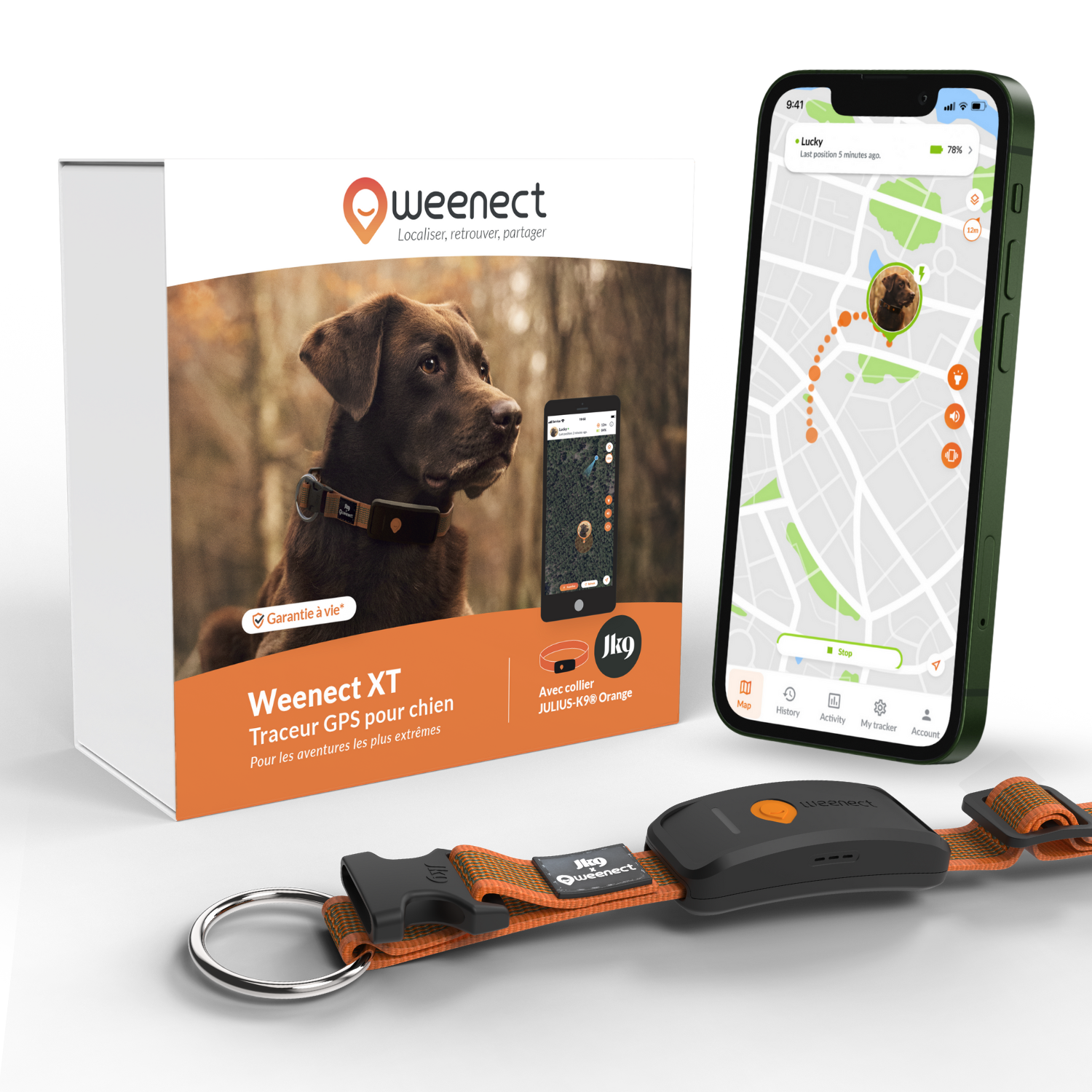 Weenect - Weenect XT - collier gps pour chien (orange) - Image 1