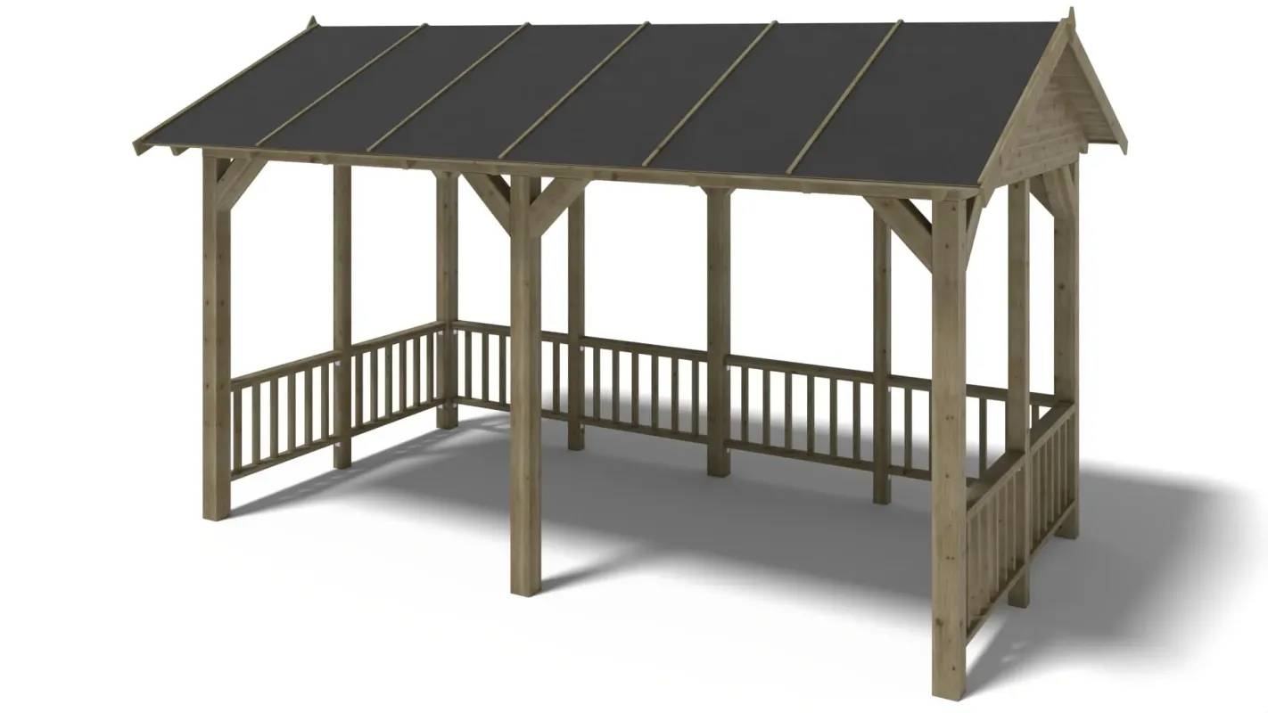 Altanka - Pergola de jardin 5x3.06m avec panneaux - traité - ALT122 - Imagen 1