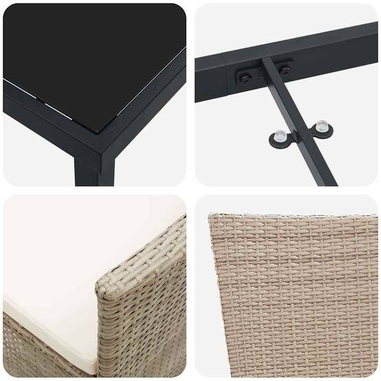 ComfortXL - Petit Salon de Jardin 3 Pièces Polyrotin Beige Fauteuils Inclinables pour Balcon – ComfortXL Outdoor Living - Image 9