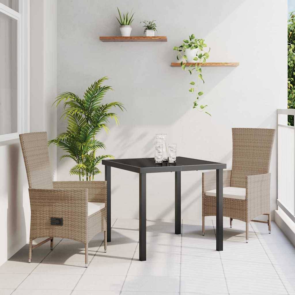 ComfortXL - Petit Salon de Jardin 3 Pièces Polyrotin Beige Fauteuils Inclinables pour Balcon – ComfortXL Outdoor Living - Image 1