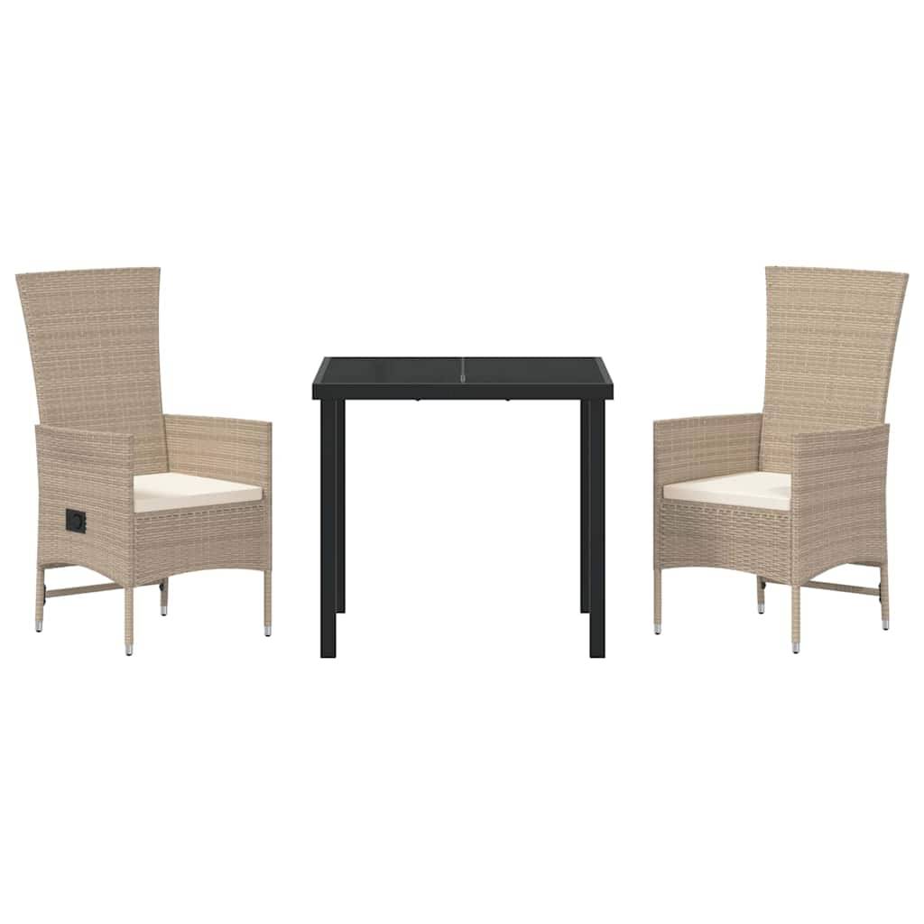 ComfortXL - Petit Salon de Jardin 3 Pièces Polyrotin Beige Fauteuils Inclinables pour Balcon – ComfortXL Outdoor Living - Image 7