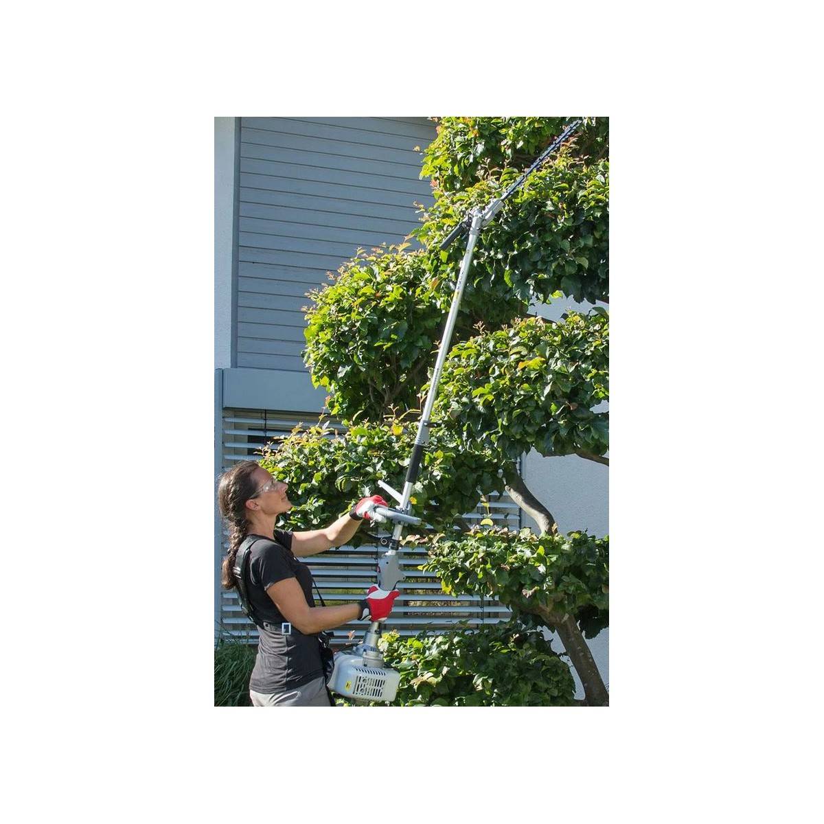 Outils de Jardin Multifonction Thermique 4en1 Taille haie + Élagueuse + Débroussailleuse (lame et bobine) Harnais Confort IKRA - Image 8