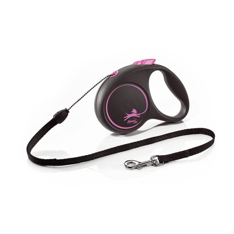 Flexi - Laisse Black Design S Cord 5m black/ pink FU12C5-251-S-CP Flexi - Image 1
