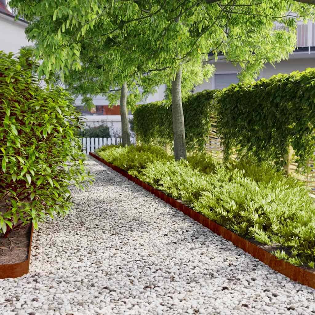 Bordure jardin acier corten extérieur aménagement paysager 103x10cm rouillé - ComfortXL Outdoor Living - Image 1