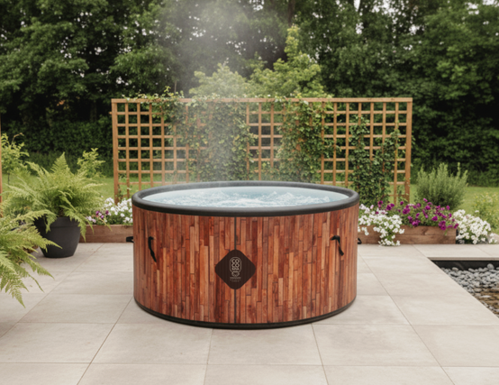 Spa gonflable 2 places chauffant & massant imitation bois 150cm - Image 2