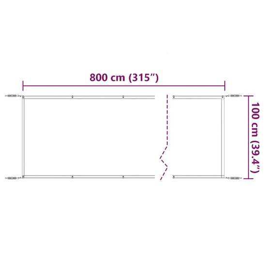 Store banne polycoton anthracite 100 x 800 cm - Prolenta premium p340.2 - Image 6
