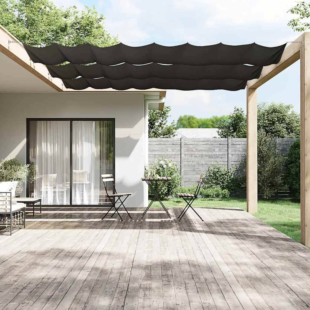 Store banne polycoton anthracite  100 x 800 cm  - Prolenta premium p340.2 - Image 2