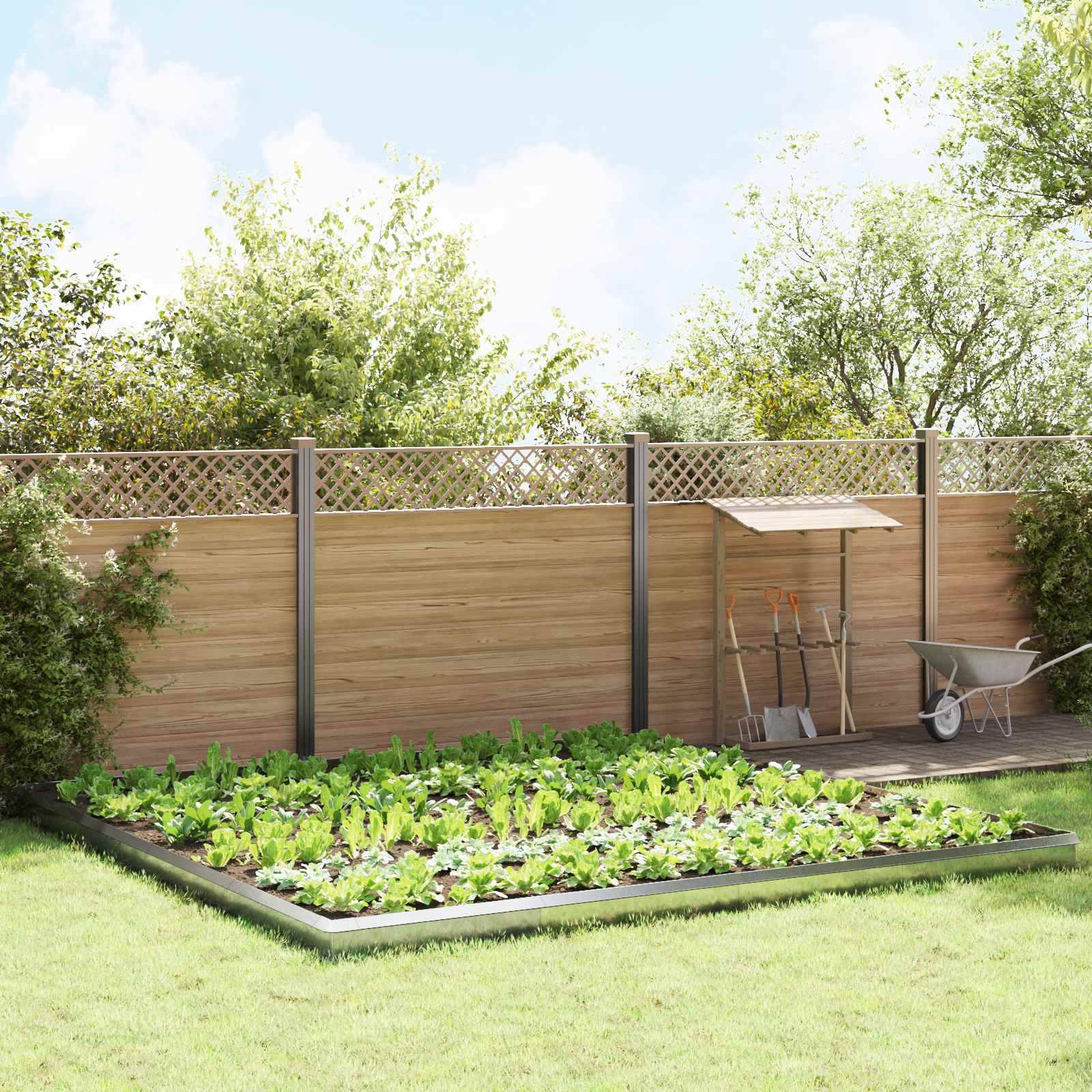Clôture anti-limaces acier galvanisé potager protection 100x25cm argent 20pcs - ComfortXL Outdoor Living - Image 1