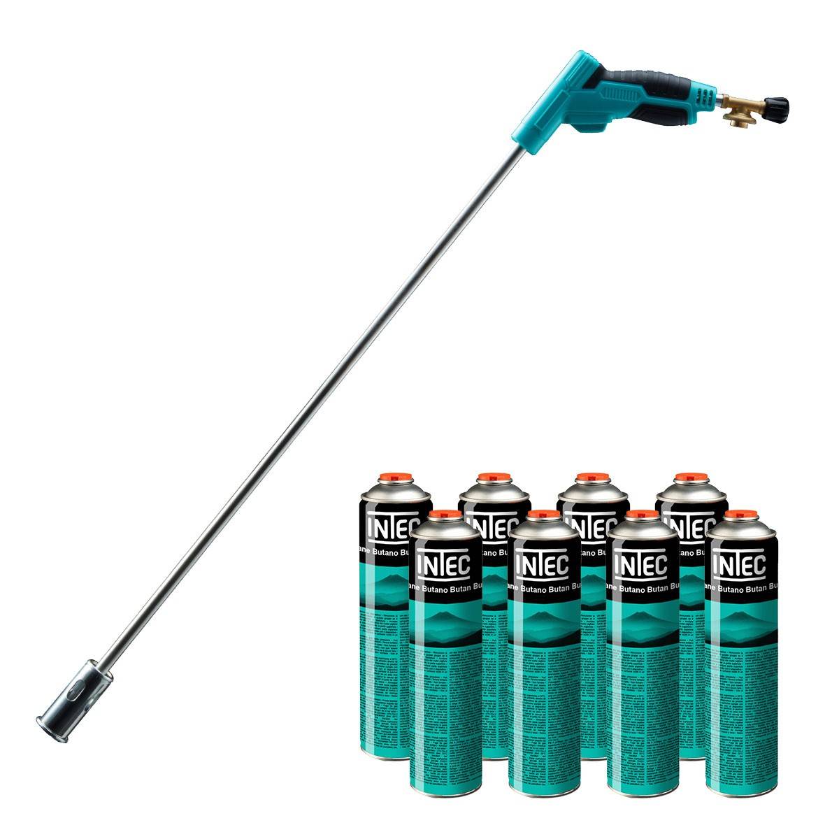 Intec - Désherbeur thermique Brule Herbes Allumage piezo + 8 cartouches 330gr + Adaptateur multi cartouches INTEC - Imagen 1