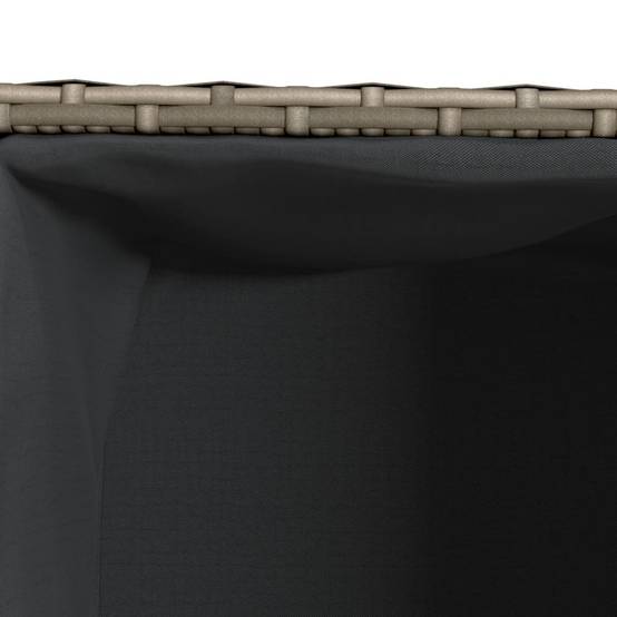 Jardinière | Pot de fleurs | Cache-pot | Bac à fleurs avec 2 pots gris 72x30x32 cm résine tressée - Image 9