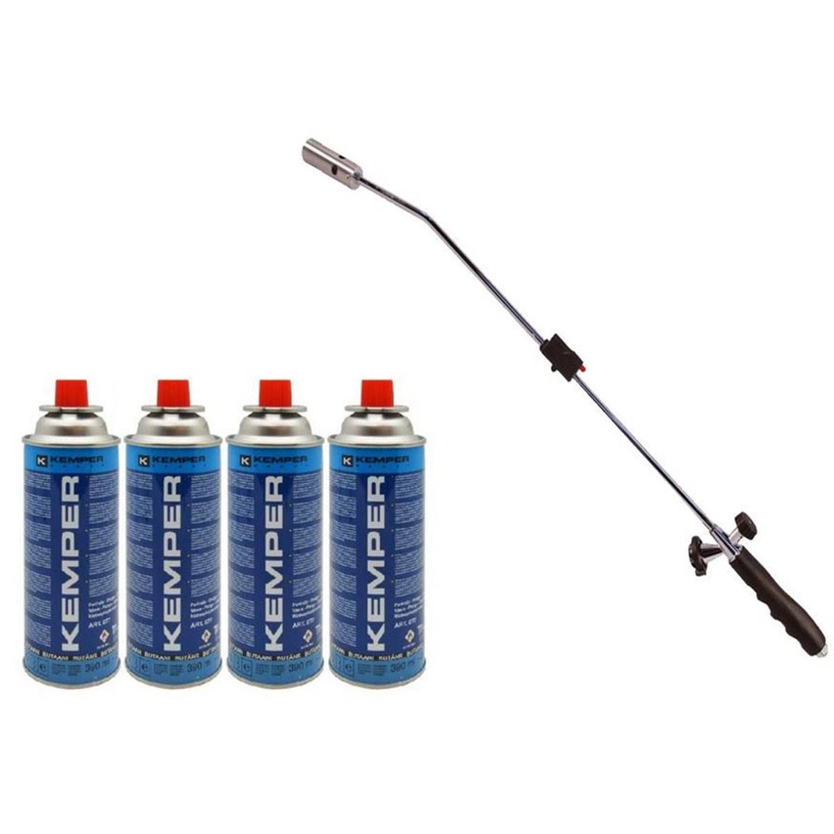 Desherbeur thermique piezo Chalumeau gaz + 4 Recharges gaz KEMPER - Imagen 1