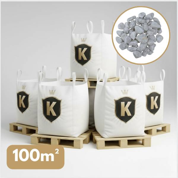 Galet marbre blanc 25/40 mm – Pack 5 Big Bag +/- 1,5T – 100 m² - Image 1
