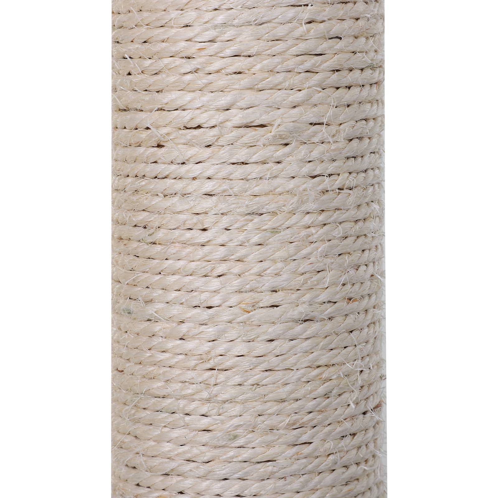 Pawhut - Arbre à chat 3 griffoirs grattoirs sisal naturel plateforme hamac et boule suspendue dim. 50L x 36l x 70H cm peluche haute densité 220 g/m² gris - Imagen 5