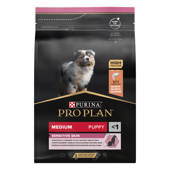 Purina Pro Plan - PRO PLAN Chien Medium Puppy Sensitive Skin Riche en Saumon 3 KG