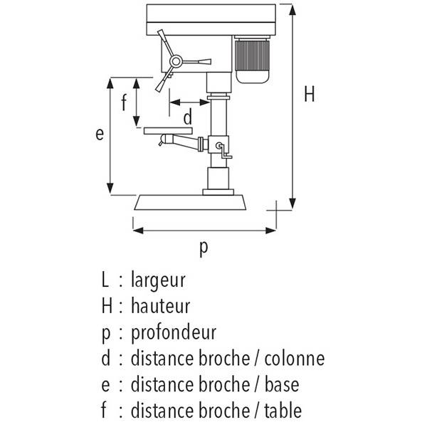 Perceuse à colonne SIDAMO PE22A Mono - 550W - Avec étau, mandrin et jeu de brides - 20502055 - Imagen 2