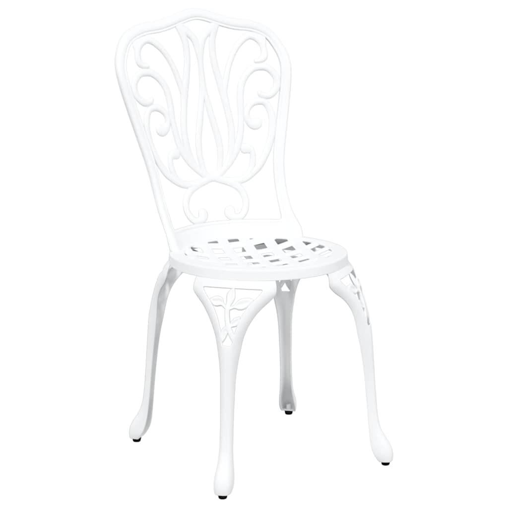 Vidaxl - Ensemble bistro de jardin 3 pcs-Salons de jardin Blanc Aluminium 443081 - Image 4