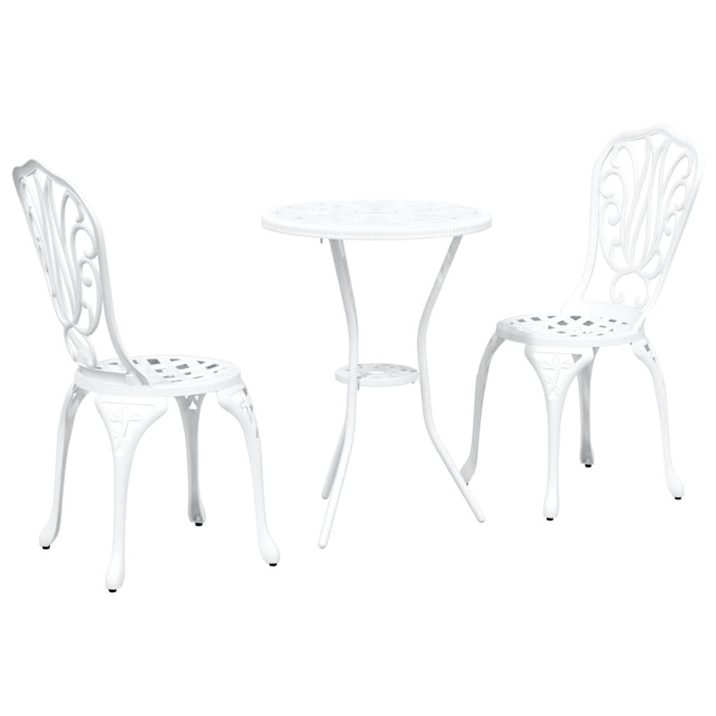 Vidaxl - Ensemble bistro de jardin 3 pcs-Salons de jardin Blanc Aluminium 443081 - Image 2