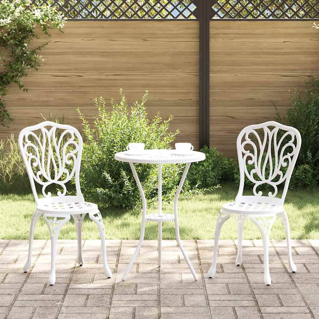 Vidaxl - Ensemble bistro de jardin 3 pcs-Salons de jardin Blanc Aluminium 443081 - Image 1