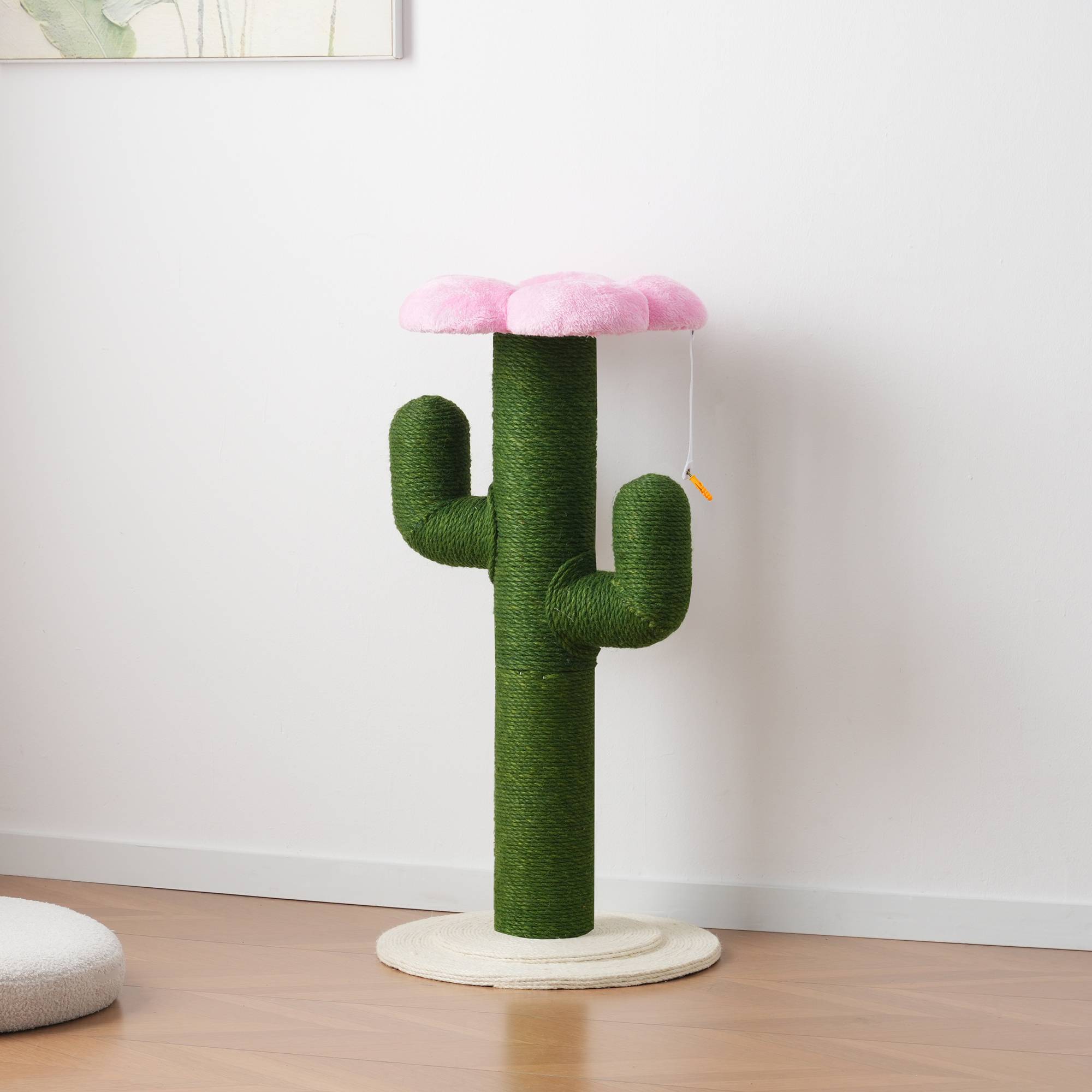Arbre à chat en forme de cactus – 90 cm avec colonnes en sisal épaisses et protection contre les basculements, design vert - PANGIVO - Image 9