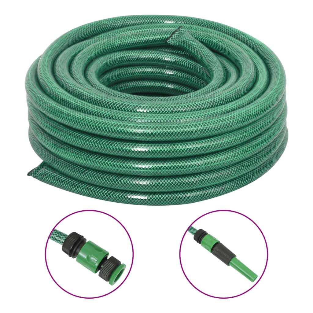 Vidaxl - Tuyau d'arrosage avec jeu de raccords vert 0,75" 50 m PVC vidaXL 154384 - Image 1