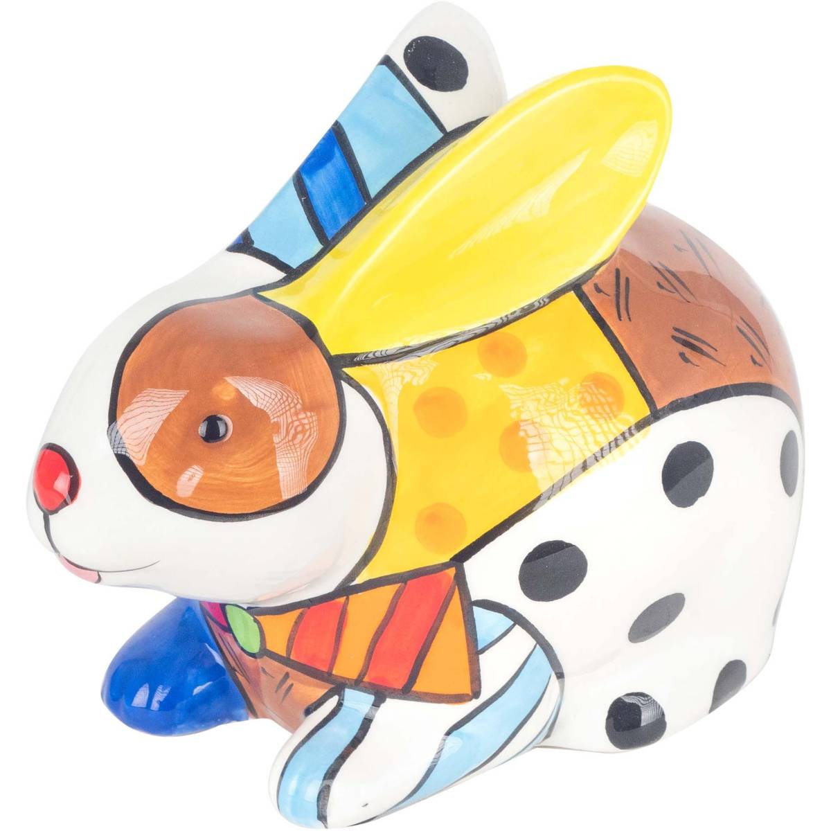 Origen - Tirelire en dolomite peinture multicolore Lapin - Imagen 1
