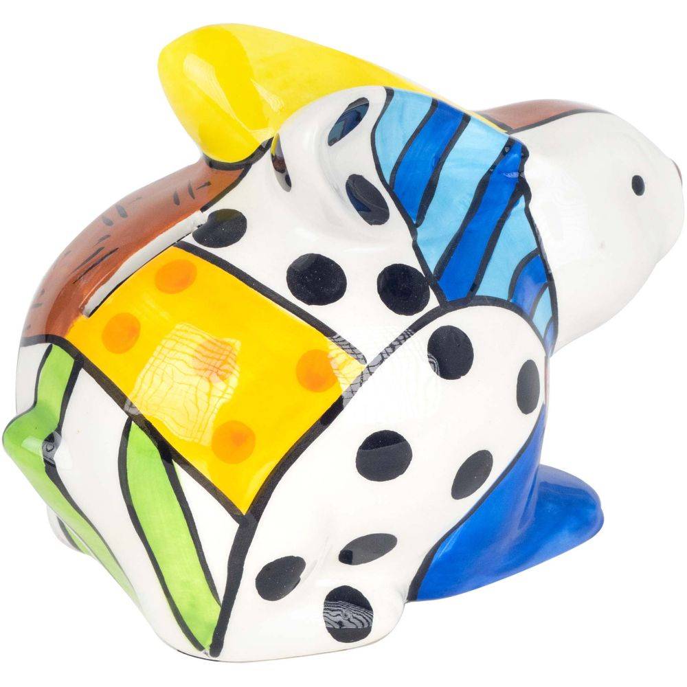 Origen - Tirelire en dolomite peinture multicolore Lapin - Imagen 3