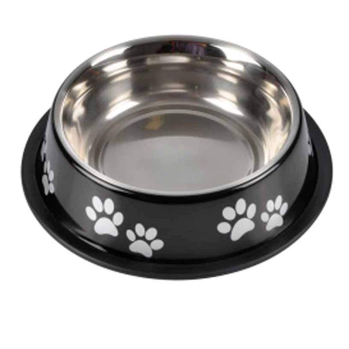 Gamelle Antidérapante Chien & Chat "Pattes" 21cm Noir