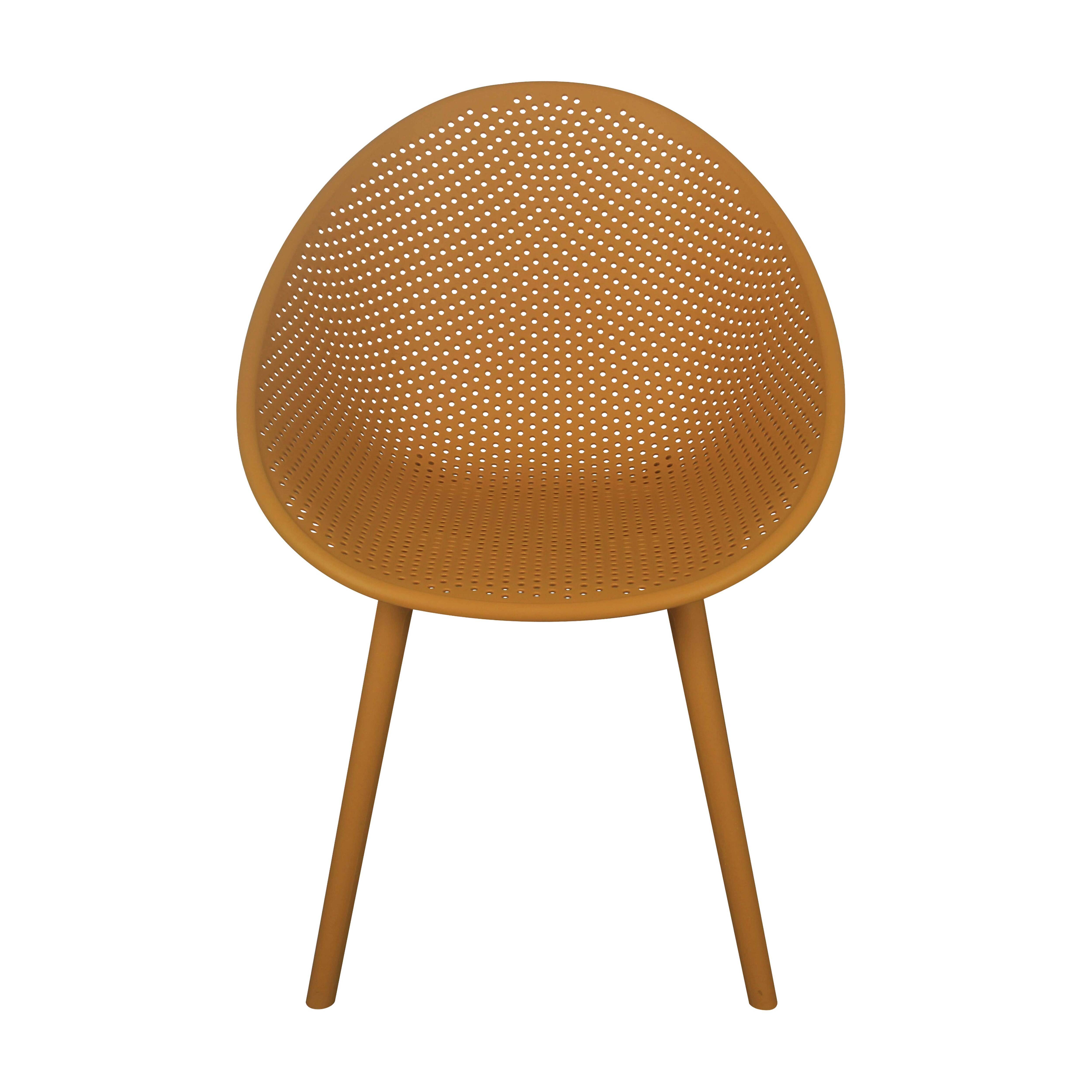 Oviala - Lot de 4 chaises de terrasse en plastique jaune moutarde Buda - Oviala - Imagen 5